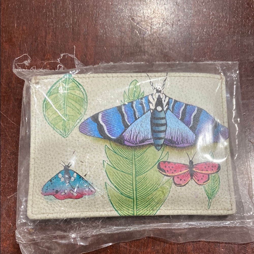 Unopened Anuschka Cream and Blue Artistic Wallet